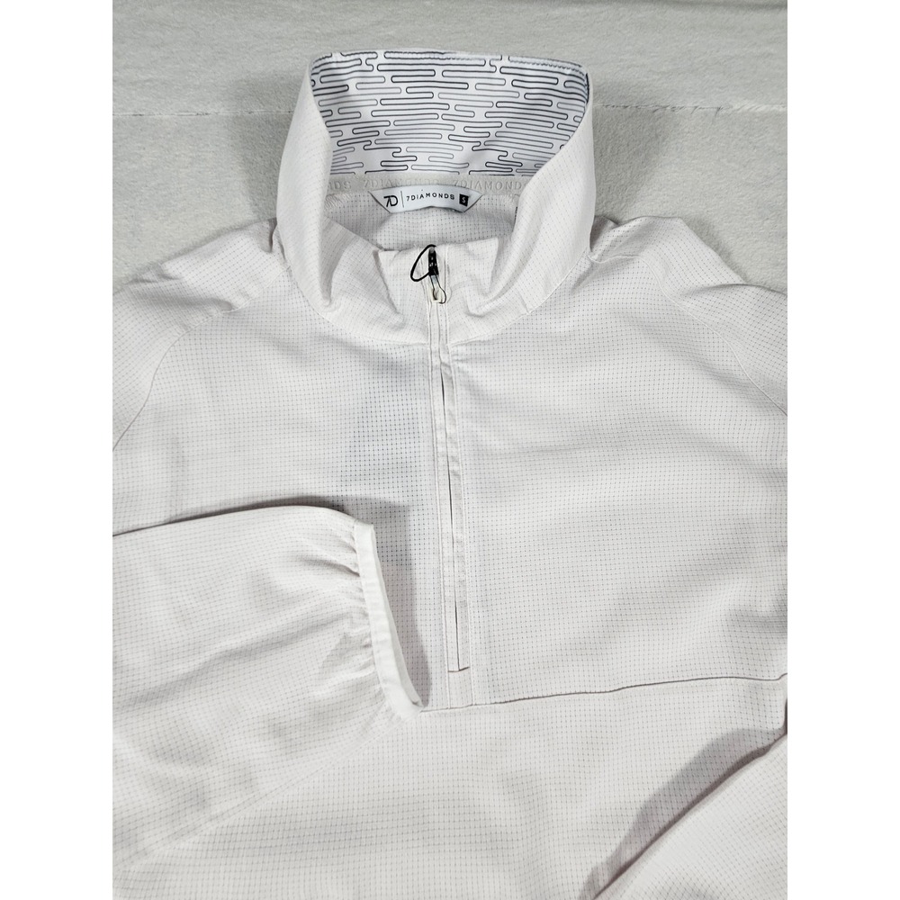 7 Diamonds Oxygenate Quarter Zip Pullover White Mens Small‎ SPV-1026 NWT